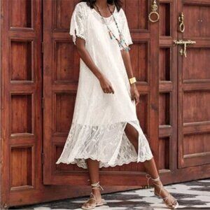 NWT Jade by Johnny Was Dress Sawyer Petite Lace Midi in White